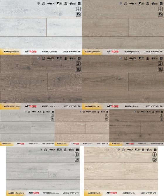Sàn Gỗ Công Nghiệp (Thổ Nhĩ Kì) ARTFLOOR Urban 8mm - 9 màu Sàn Gỗ Công Nghiệp (Thổ Nhĩ Kì) ARTFLOOR Urban 8mm - 9 màu